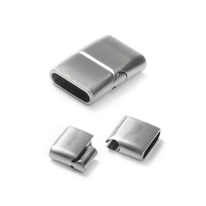 5Pcs Stainless Steel Magnetic Clasps Hole 12*3MM Leather Cord Bracelet Magnet Buckle For DIY Jewelry Making Accessories Supplies