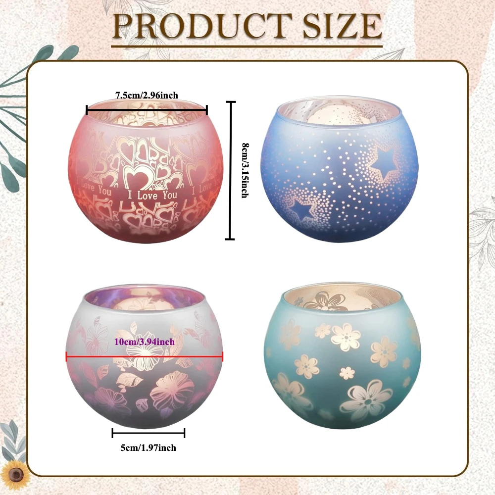 Colorful Candle Holder Starry Night Tea Light Holder Mercury Glass Votive Candle Cup Christmas Wedding Party Decoration