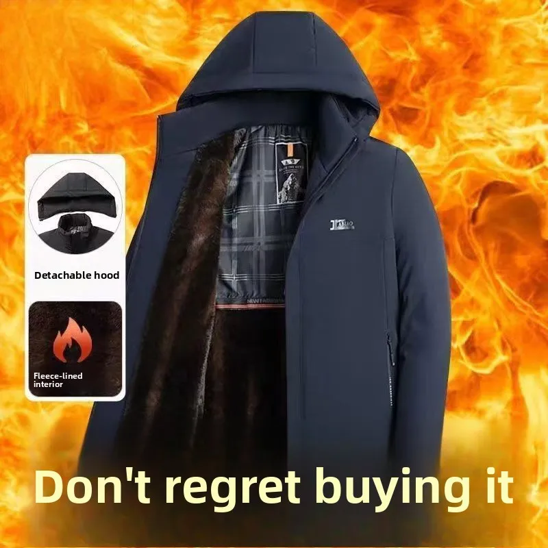 

Thiened Fce, мужская зимняя повседневная куртка, теплая верхняя одежда, пальто с хлопковой подкладкой, морозостойкая весенне-осенняя одежда для мужчин