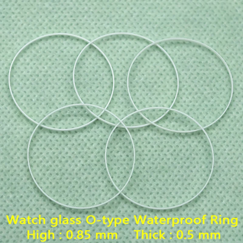 2/5 PCS Watch Glass Gasket Internal Diameter 25-36mm High 0.85mm Thick 0.5mm O-Ring Watch Glass Waterproof Ring