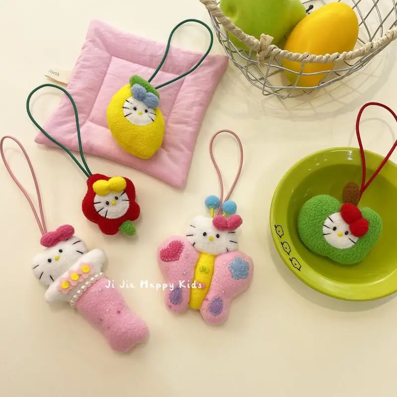 Dessin animé mignon Kawaii douce beauté avec queue de poisson Hello Kitty peluche poupée porte-clés sac pendentif jouet cadeau