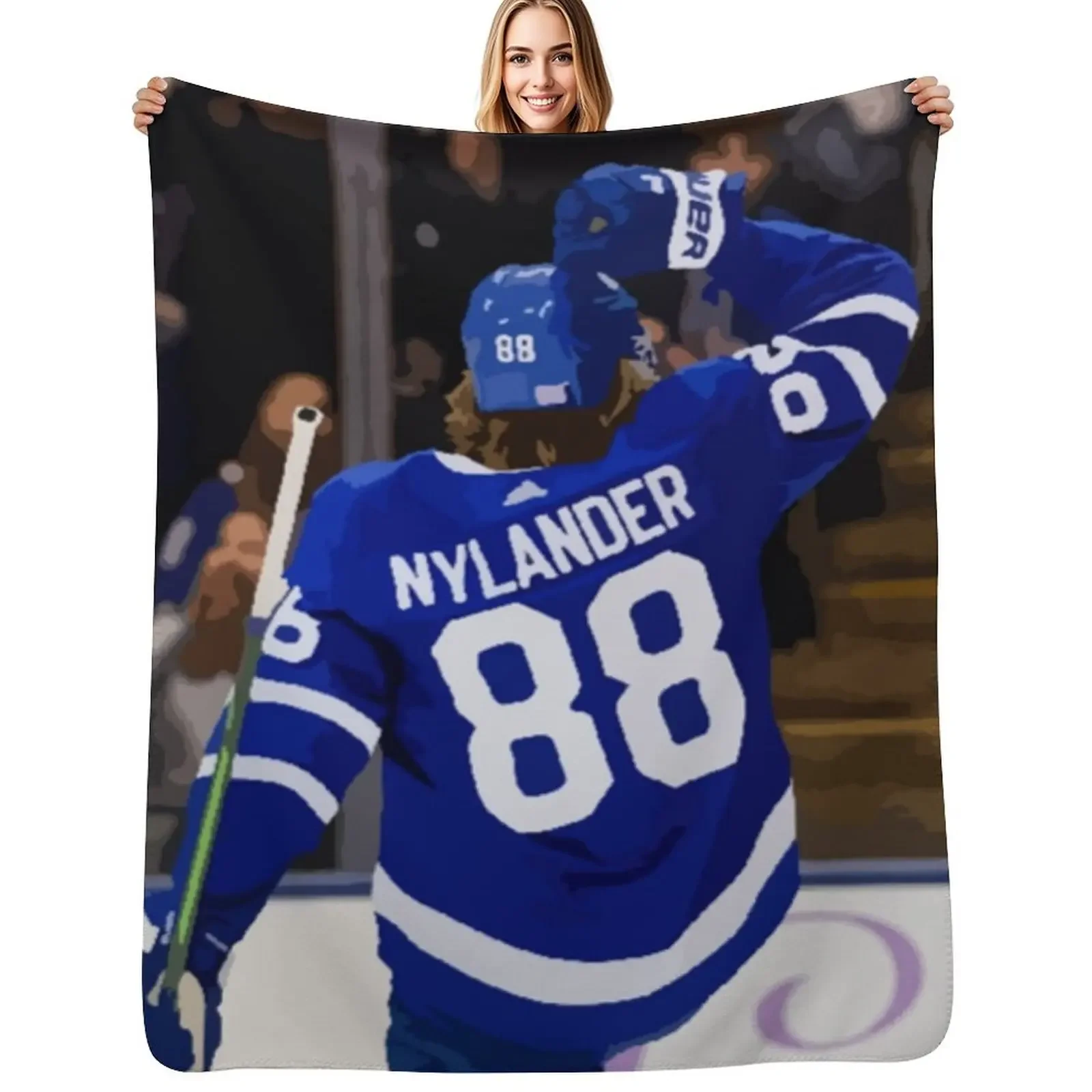 

William Nylander Goal Celebration Painting Throw Blanket wednesday Moving Beach Blanket