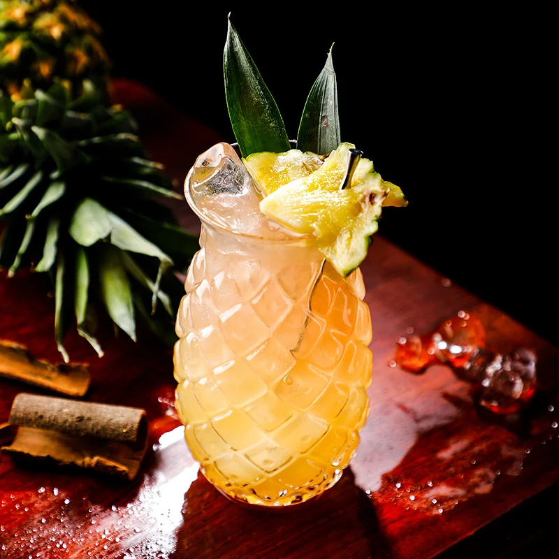 Creative Pineapple Cocktail Glass For Party Large Capacity Ananas Bromeliad Sorbet Cup Juice Smoothies Cold Drink Mug Drinkware