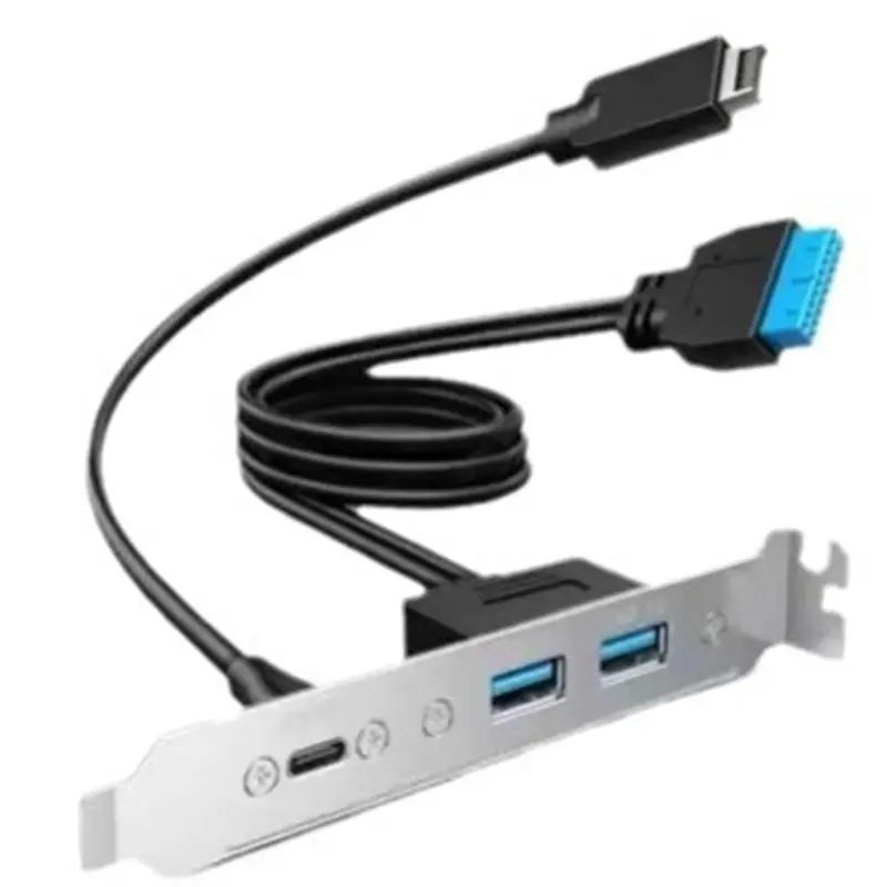 USB3.2 Gen2x2 20Gbps Front Panel Adapter, Type-E Key-A USB-C And USB To USB3.2 20Pin And 19Pin Connectors