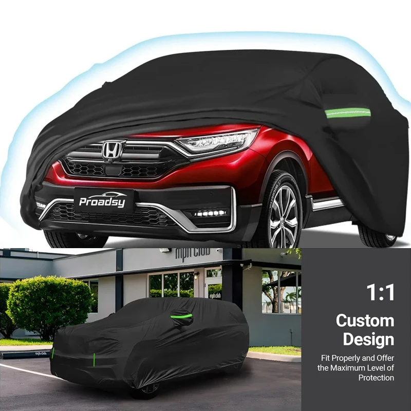 

Ветрозащитный автомобильный чехол, совместимый с Honda CRV 2017-2024, всепогодные водонепроницаемые чехлы для защиты от солнца, дождя, УФ-пыли и снега, уличные чехлы
