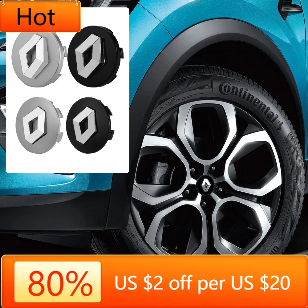 2026 pegatinas interiores para Renault, 4 Uds., 56/60MM, cubierta central para cubo de rueda de coche, accesorios para tapacubos de coche para Renault Scenic Loga