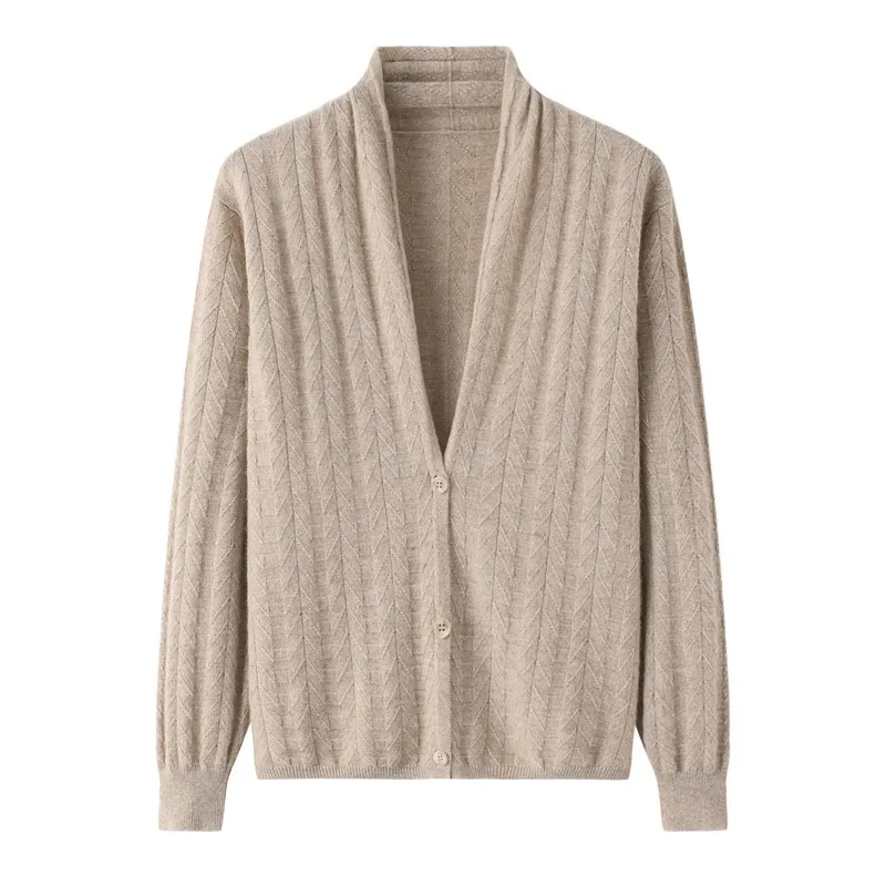 

Autumn Winter Black Knitted Cardigan Soft Loose Lazy Sweater Coat% Cashmere Women