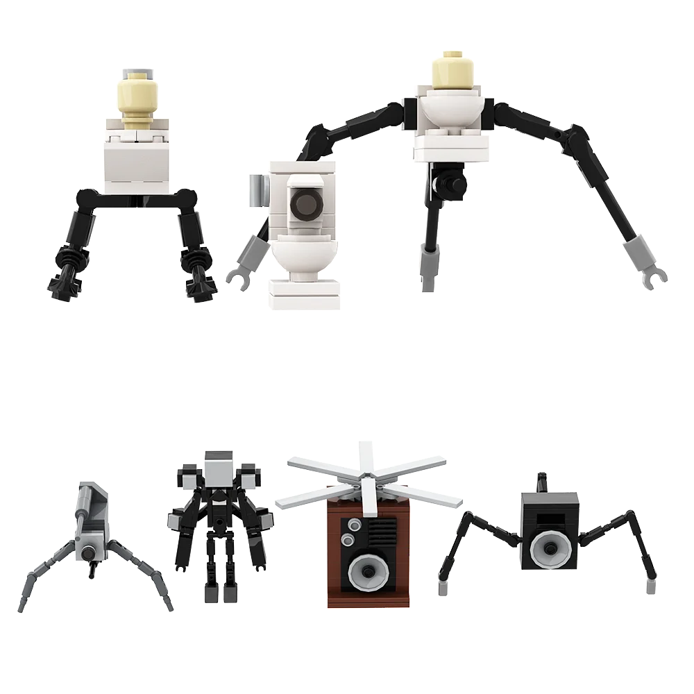 Gobricks moc skibidiseds-banheiros woffer homem blocos de construção câmera speakerman titan camerman feitian som homem tijolos crianças brinquedos