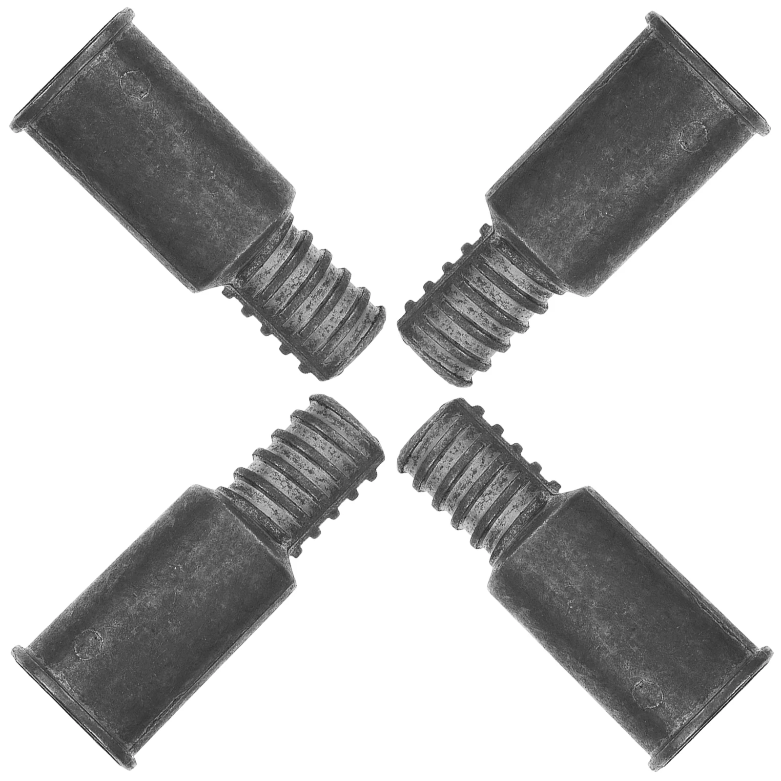 

4pcs Cleaning Tools Accessories 22mm Black Plastic Threaded Tip for Mop Stick Rivet Design Dustpan Broom Pole Adapter