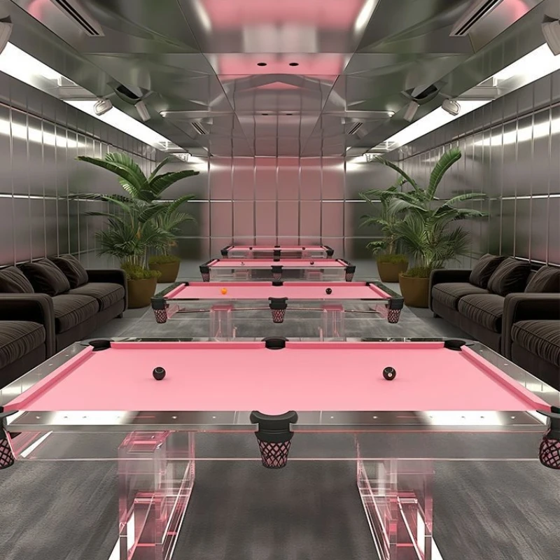 Italian light luxury home acrylic pink pool table designer villa luxury pool table entertainment club pool table
