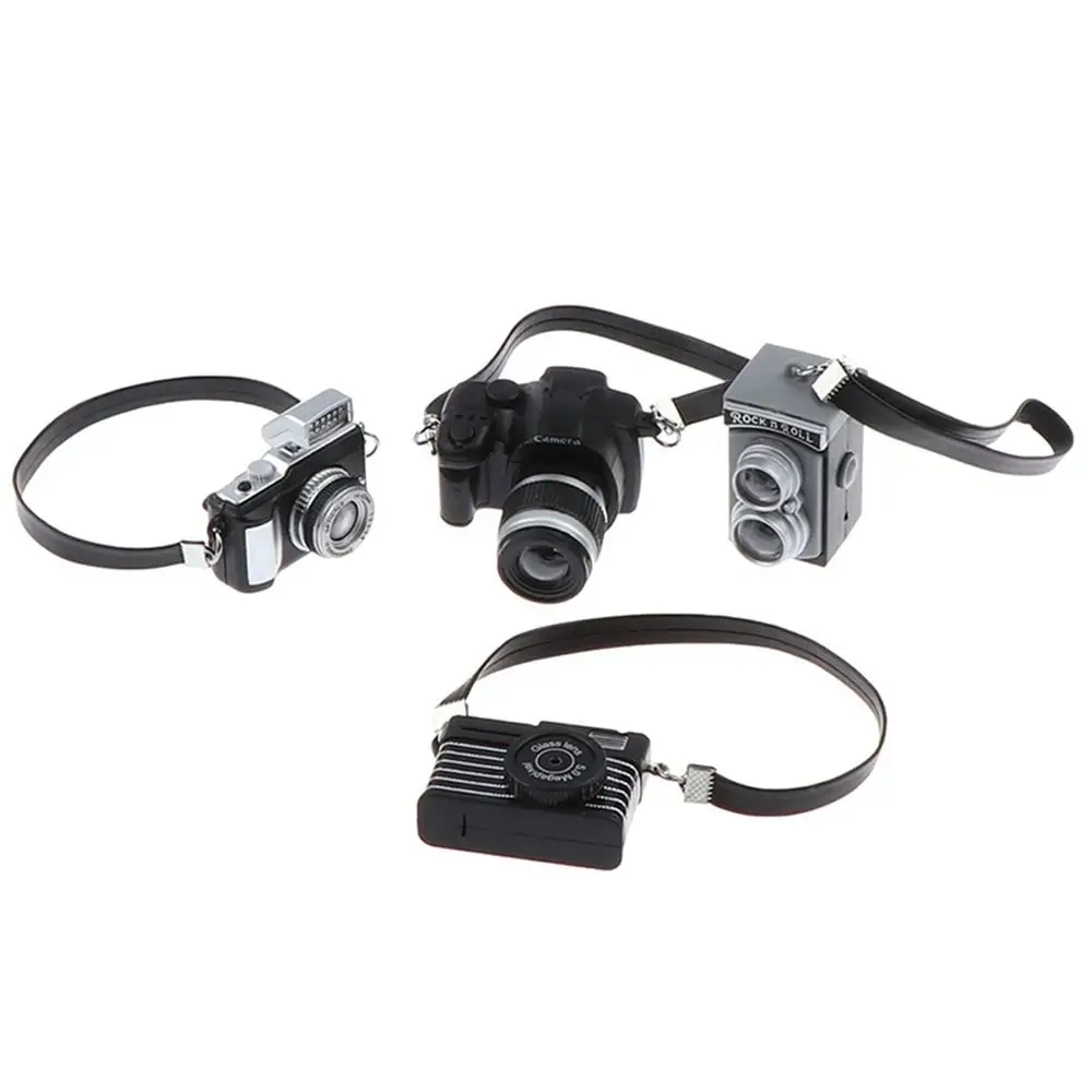Multicolor Dolls Camera Plastic Shutter and Flash Mini Digital Camera Toys with Belt Miniature Camera