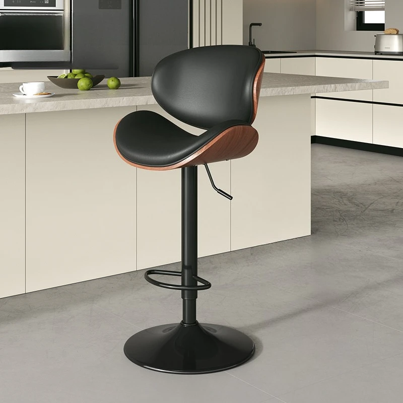 

Light luxury household rotating lift bar chair modern simplicity designer backrest island bar stool minimalist 가죽의자Leather chair