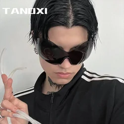 TANOXI Y2k New Punk Sports Sunglasses For Men Women Sunglasses One Piece Sun Glasses Goggle Luxury Brand Designer Eyewear