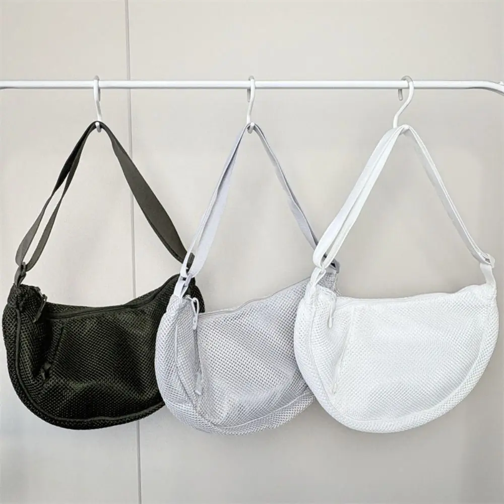 

Милая корейская стильная нейлоновая сетчатая сумка через плечо, модная регулируемая сумка для пельменей, однотонная сумка на плечо, дорожная сумка
