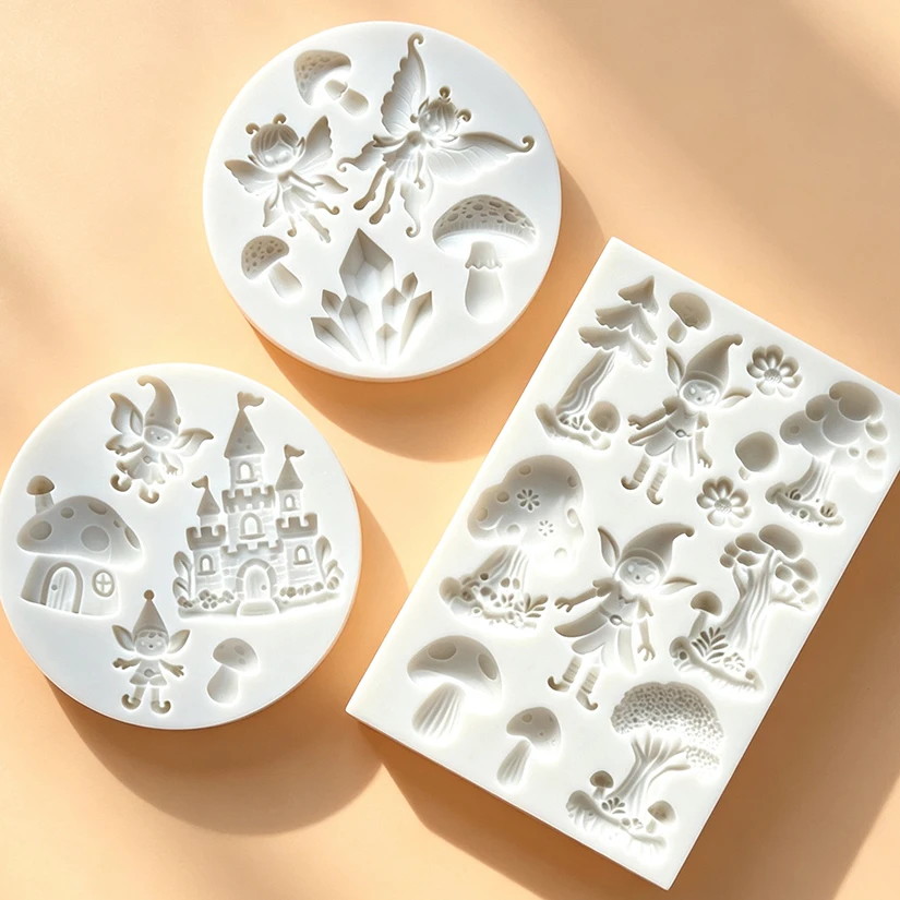 Mushroom Fairy Forest Castle Silicone Sugarcraft Mold Cupcake Baking Mould Fondant Cake Decorating Tools - view 5