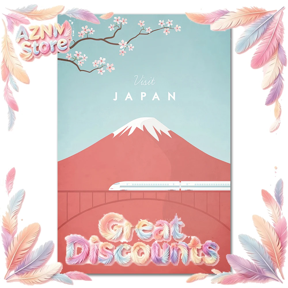 Cuadro de dibujos animados con paisaje urbano de París, Barcelona, Japón, pintura en lienzo, póster decorativo para el hogar, sala de estar y dormitorio