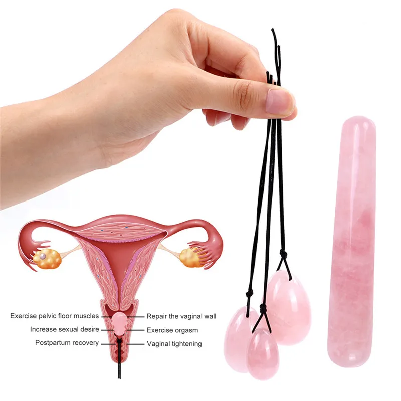 Natural Jade Egg Vaginal Balls Yoni Egg Set Yoni Wand Vaginal Tightening Massage Ball Kegel Balls Vagina Muscle Kegel Exerciser