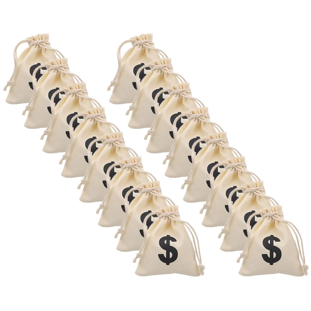 

16 Pcs Coins Bags Pirate Treasure Pouch Drawstring Flax Kids Game Halloween Candy Storage Jewelry Bag 10x12cm Sturdy