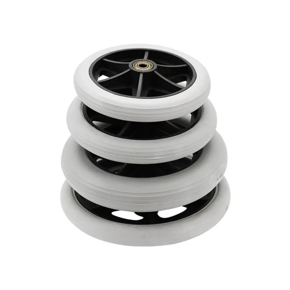 8 Inch Wheels Wheelchair Front Castor Smooth Flexible Durable Rubber Solid Tire Wheel Anti Slip Heavy Duty