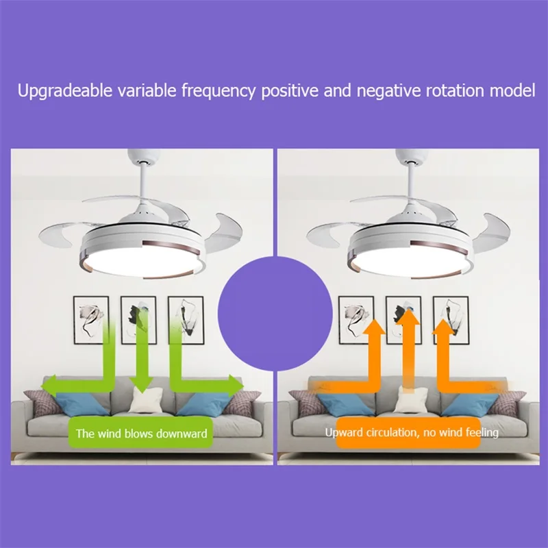 TYLA Ceiling Fan With Lights Remote Control 3 Colors LED Modern Decorative For Home Living Room Dining Room Bedroom Restaurant
