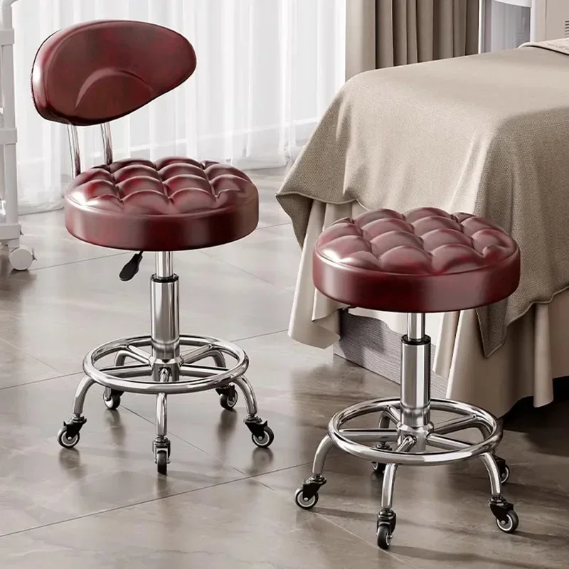 Barber Chair Swivel Wheels Rotating Chair Salon Hair Stylist Barbershop Equipment Furniture Professional Rolling Silla Giratoria