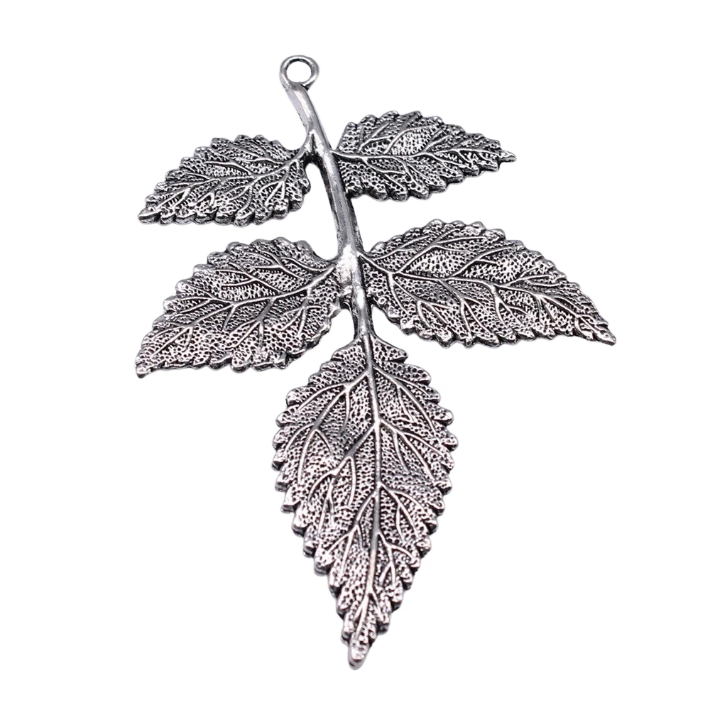 WYSIWYG 1pcs 79x56mm Vintage Leaf Branch Pendants Charm Jewelry Making 2 Colors Branch Pendants Charm Big Branch