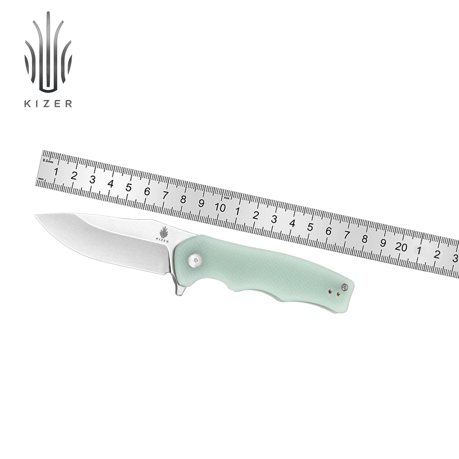 

Kizer Outdoor Pocket Knife Yacht L3004A1 2023 New Jade G10 Handle with 9Cr18MoV Steel Blade Folding EDC Knife