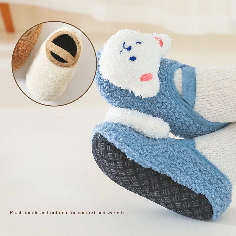 Cartoon Bear Socks Shoes for Newborn Infant Toddler Baby Autumn Winter Thick Warm Floor Socks Plush  Indoor Sox 0-3Years Old