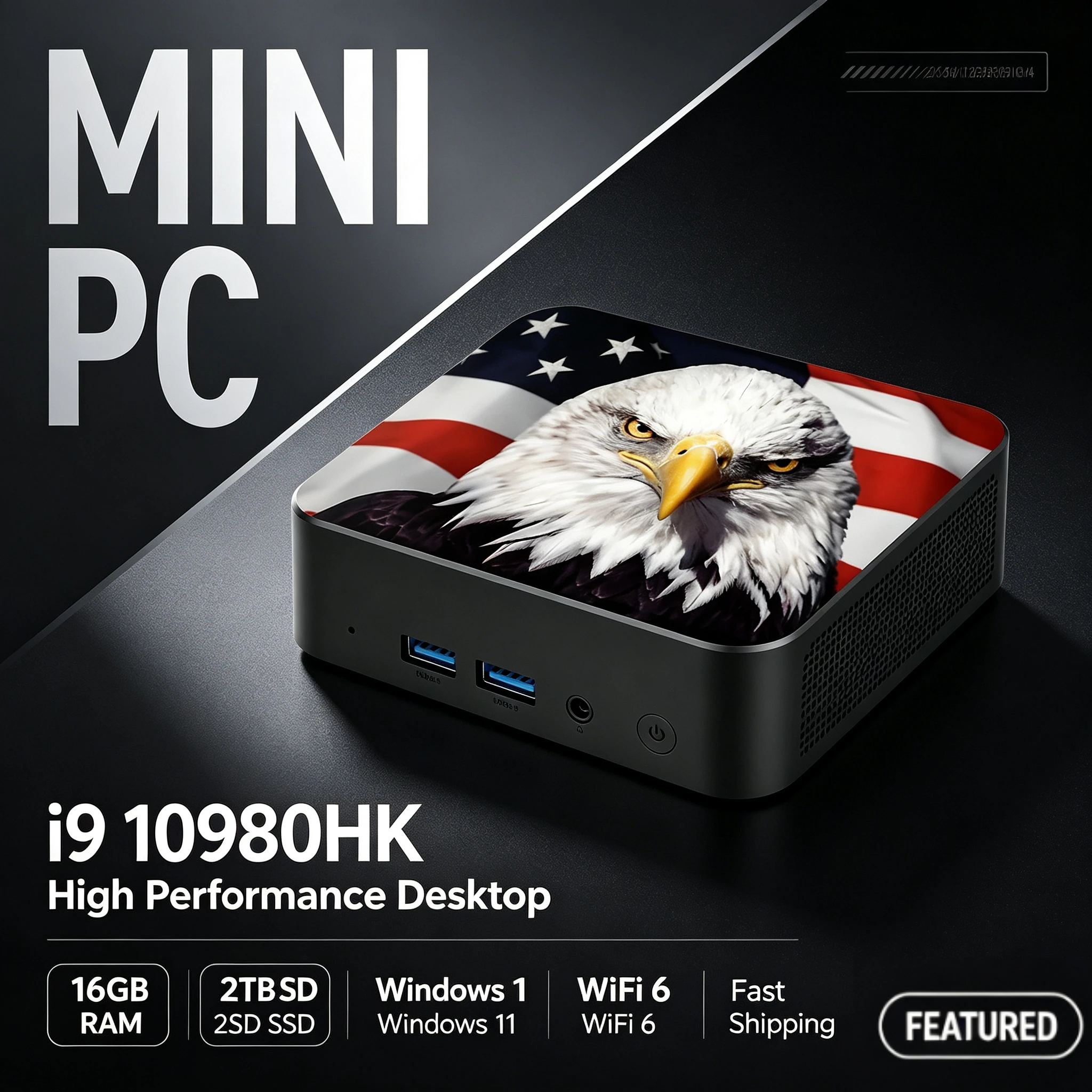 New MINI PC Win11 Portable Gaming PC  Intel Core i9 10980HK 16GB RAM 2TB SSD Mini PC Computer Office Gamer Wifi6 BT5.2 Desktop
