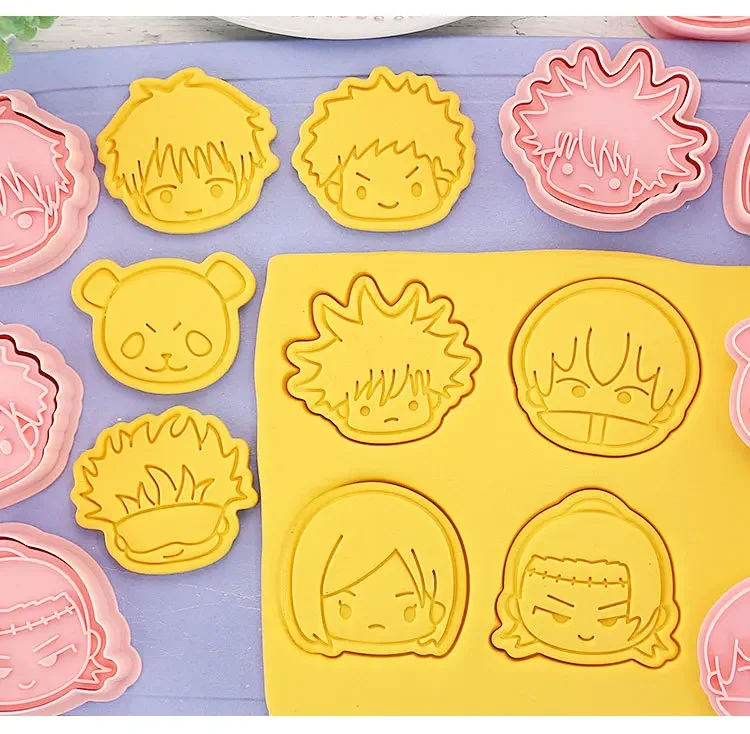 8PCS/Set Jujutsu Kaisen Gojo Satoru  Anime Cookie Cutter Figure Heads Mold for Baking Biscuits Kawaii Geto Suguru Cake Decor New