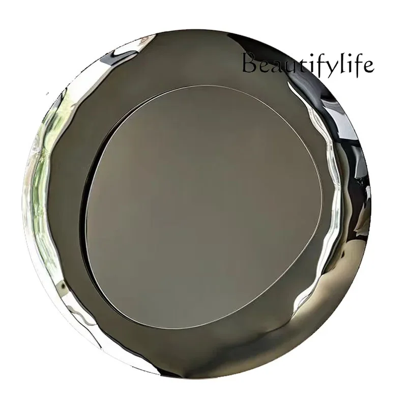 M Light Luxury Wall-mounted Decorative Mirror Wall-mounted Decorative Round Mirror Creative Background Wall-mounted FRP