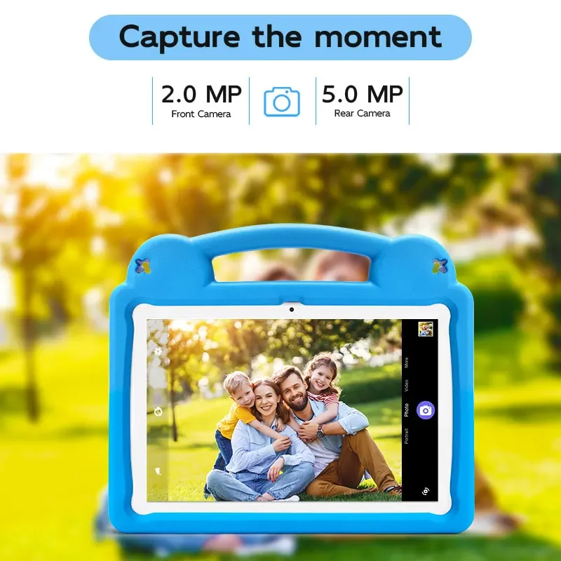 تابلت للأطفال 10.1 بوصة للأطفال 8 جيجابايت 64 جيجابايت طفل صغير مع حافظة مقاومة للصدمات، تابلت أندرويد 15 مع ثماني النواة 1 تيرابايت توسيع بطارية 5000 مللي أمبير في الساعة