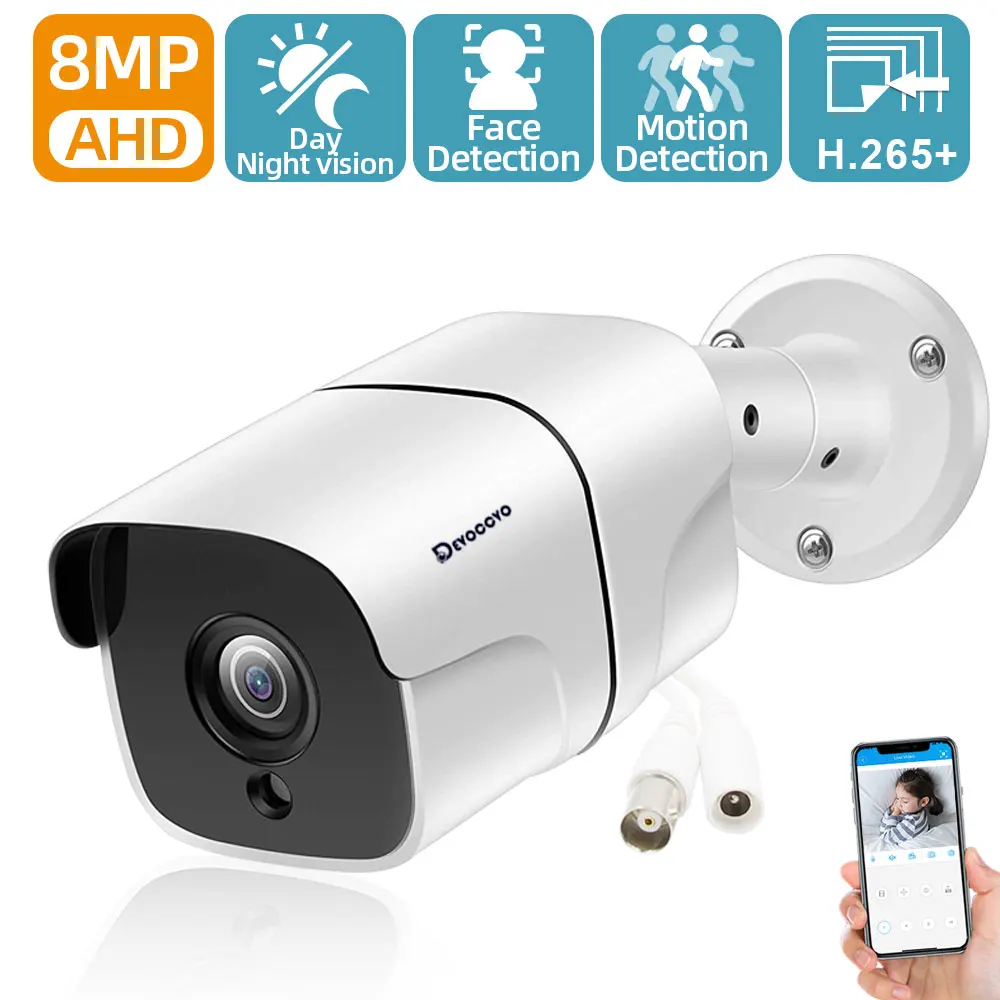 

XMEYE 4K AHD CCTV аналоговая камера безопасности уличная водонепроницаемая пулевидная камера с распознаванием лиц BNC камера видеонаблюдения для системы DVR