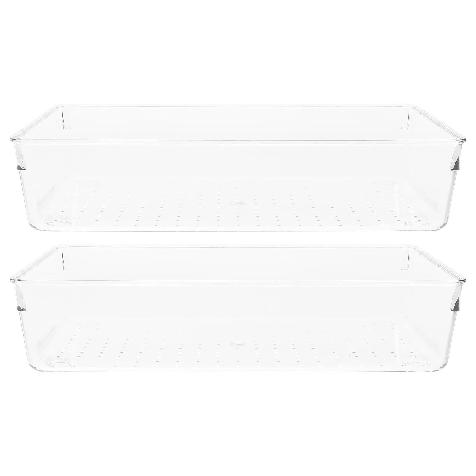

2pcs Drawer Organizer Box Narrow Plastic Storage Bins For Kitchen Bedroom Desk Sundries Organizer Versatile Sorting Container