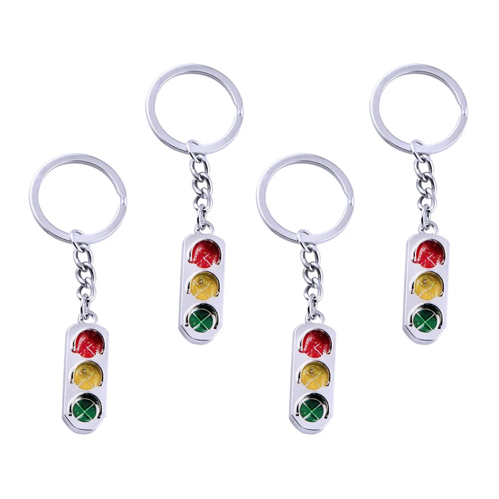 4 Pcs Signal Light Keychain Cover Hoop Holder Wall Mounted Ring Toy Bag Pendant Delicate Ornament Keyring Lamp