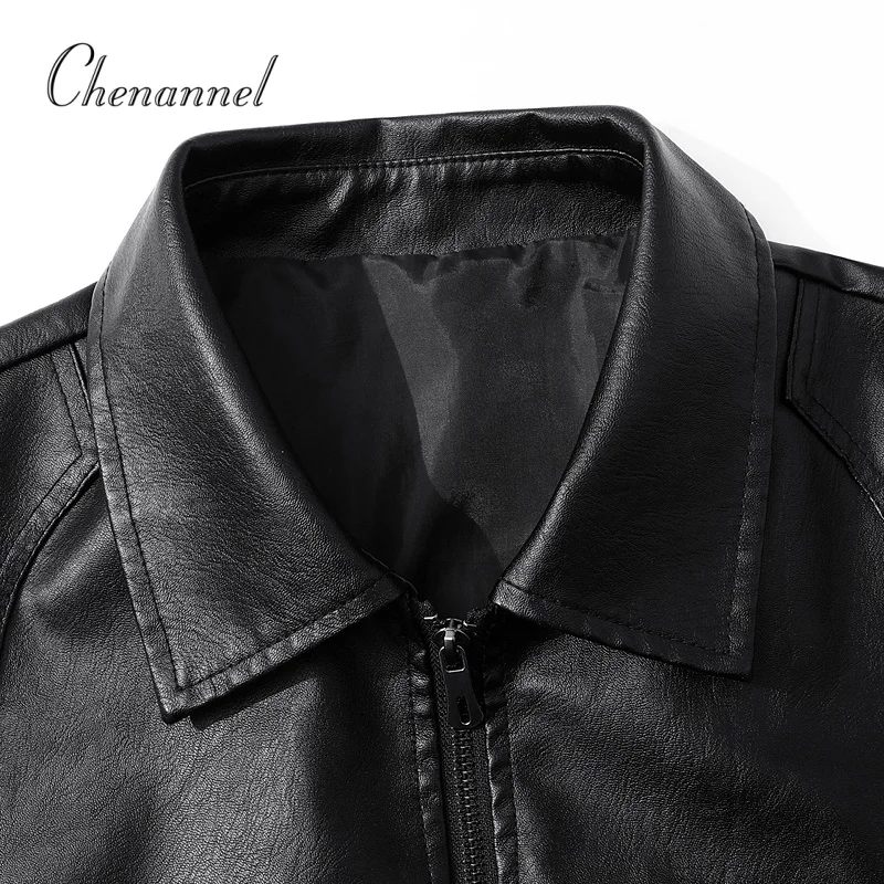 

Men's Autumn Leather Jacket, Middle - Aged Large - Sized Retro Lapel Leather Coat