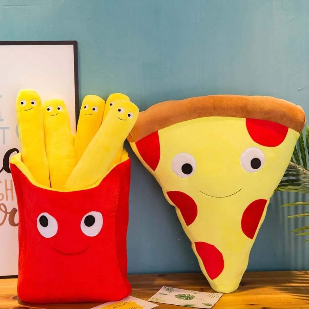 Cartoon Fries Pillow Home Decoration Kids Gifts Simulation Food Pizza Plush Toy Plush Doll French Fries Plush Toys Stuffed Toys