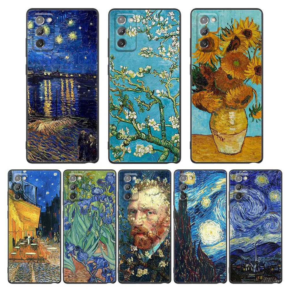 Starry Sky Van Gogh Painting Cover For Samsung M52 5G Case For Galaxy M52 M30 M54 M32 M33 M31 M62 Note 9 10 20 Ultra Soft Funda