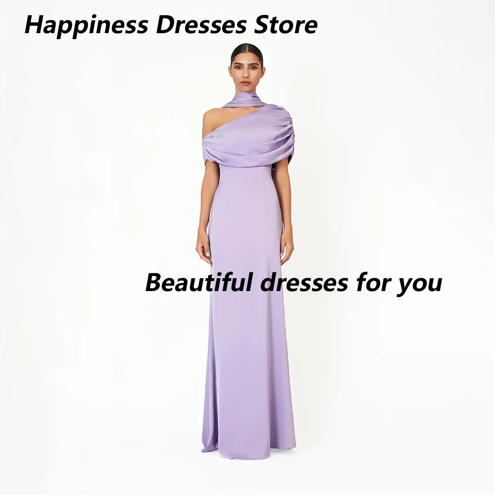 

Elegant Evening Dress with Shawl Column One Shoulder Wedding Party Gowns for Women Simple Prom Dresses Long Customized