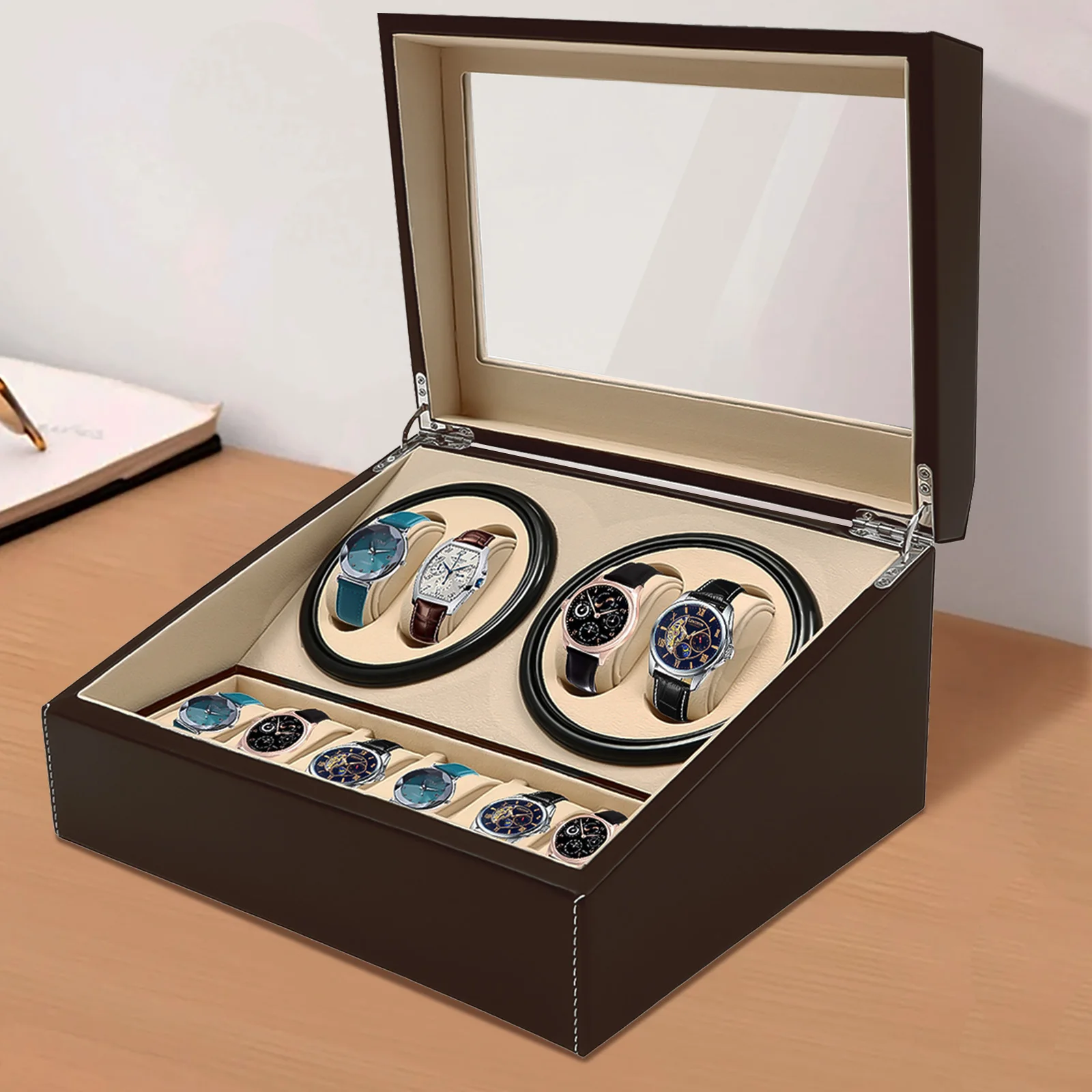 

Automatic Watch Winder Box, Multi-Functional Watch Display Box for Bedroom, Quiet Operation & Stylish Design for Watch Lovers