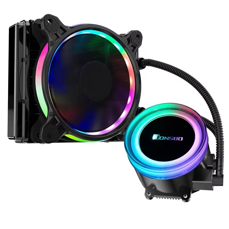 TW2-120 CPU Radiator with Copper Radiating Base Fan Automatic 256 Color Changing Water Cooling  Computer Hardware Cooling System