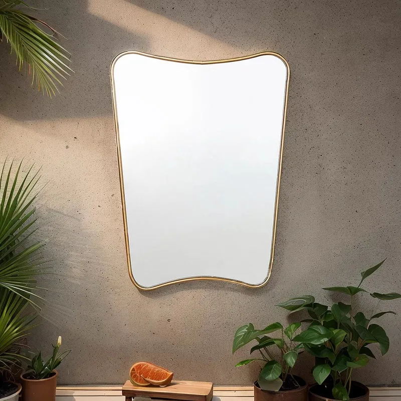 

Винтажное настенное зеркало для ванной комнаты, декоративное зеркало с нерегулярной рамкой, современные аксессуары для ванной