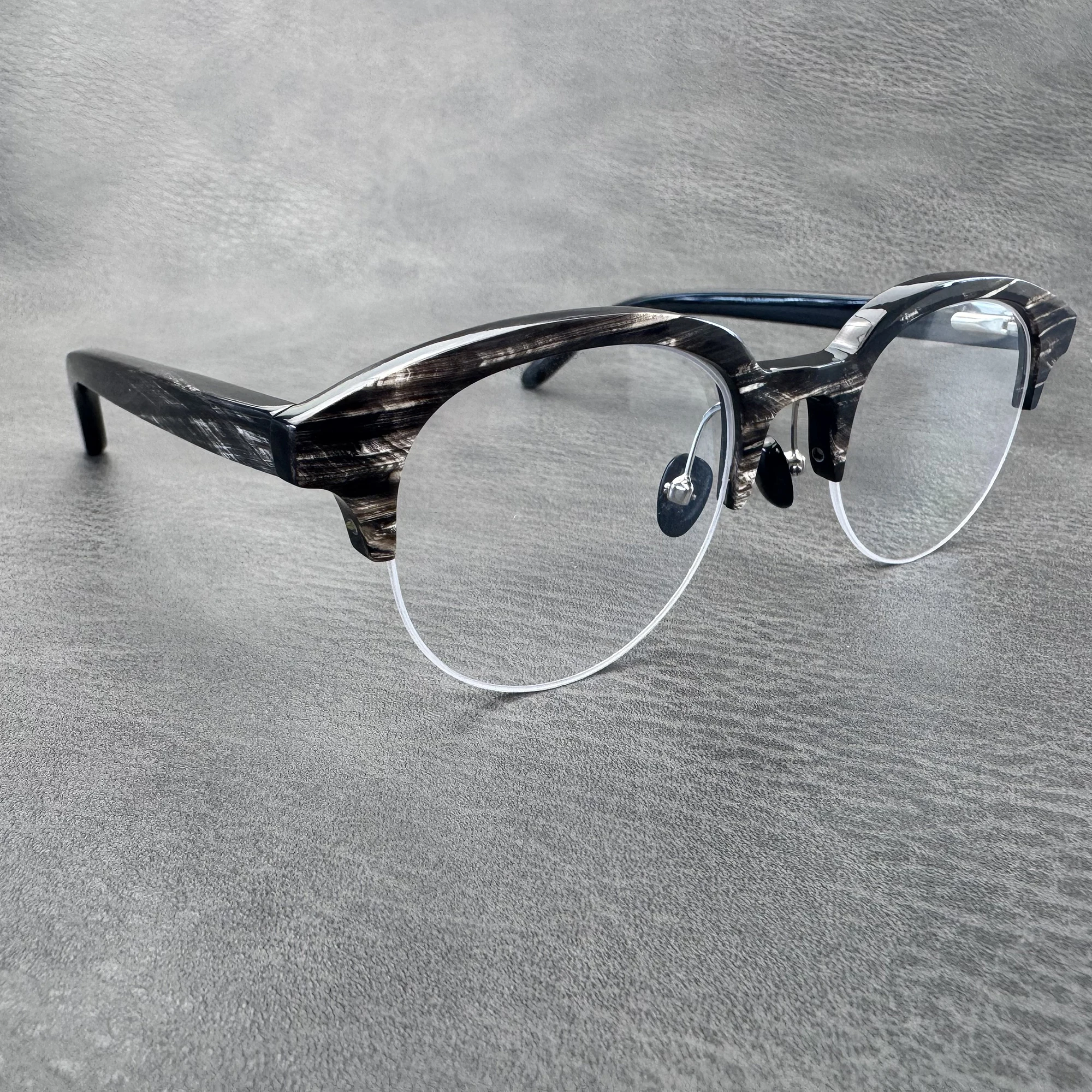 Eyeglass Frames Unique Vintage Natural Pattern Stripes Handmade Buffalo Horn Prescription Eyeglasses Optical Men's Glasses Frame - view 5