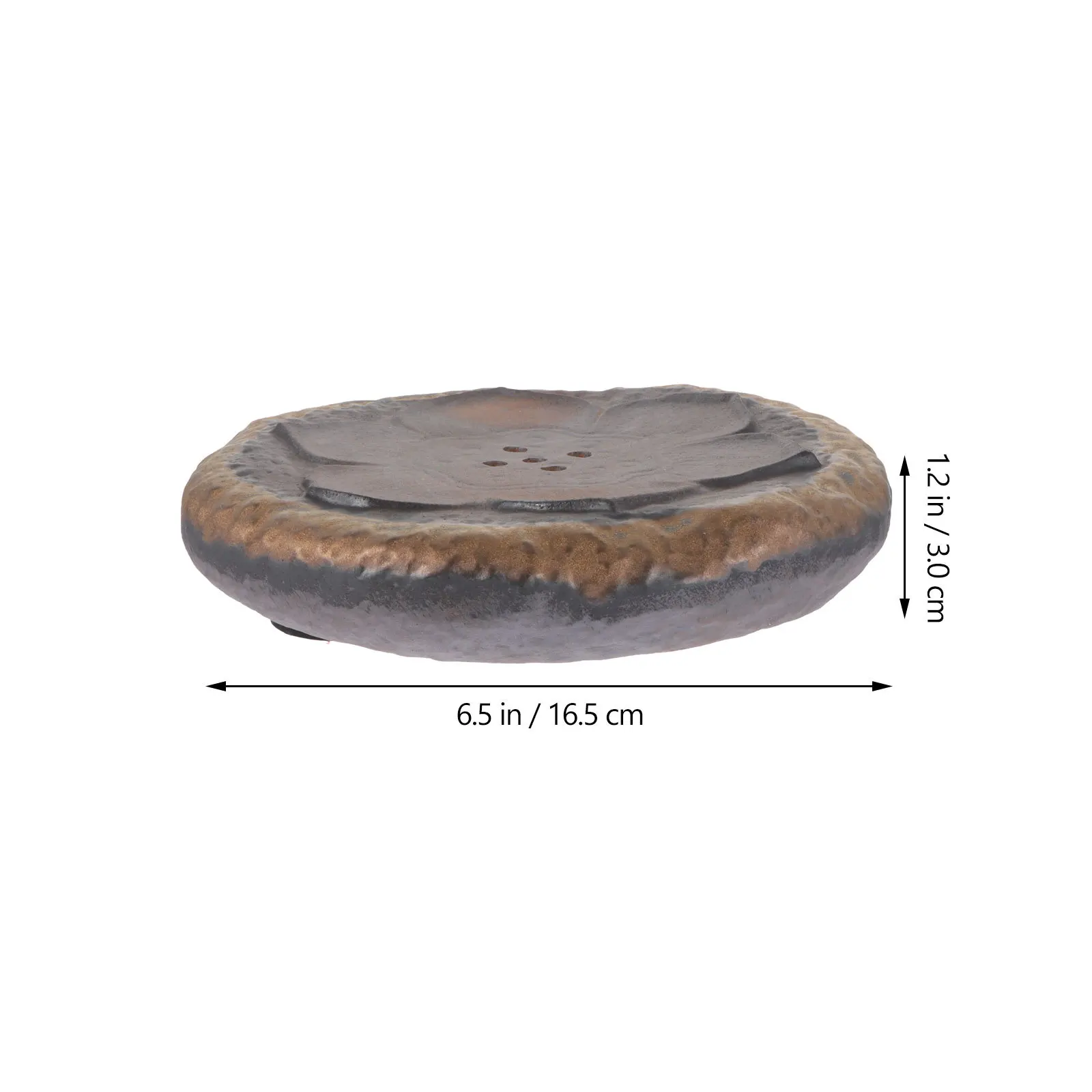 

Crude Pottery Chinese Retro Tea Tray Lotus Pattern Teapot Mat Home Tea Table Decoration Water Drain Storage