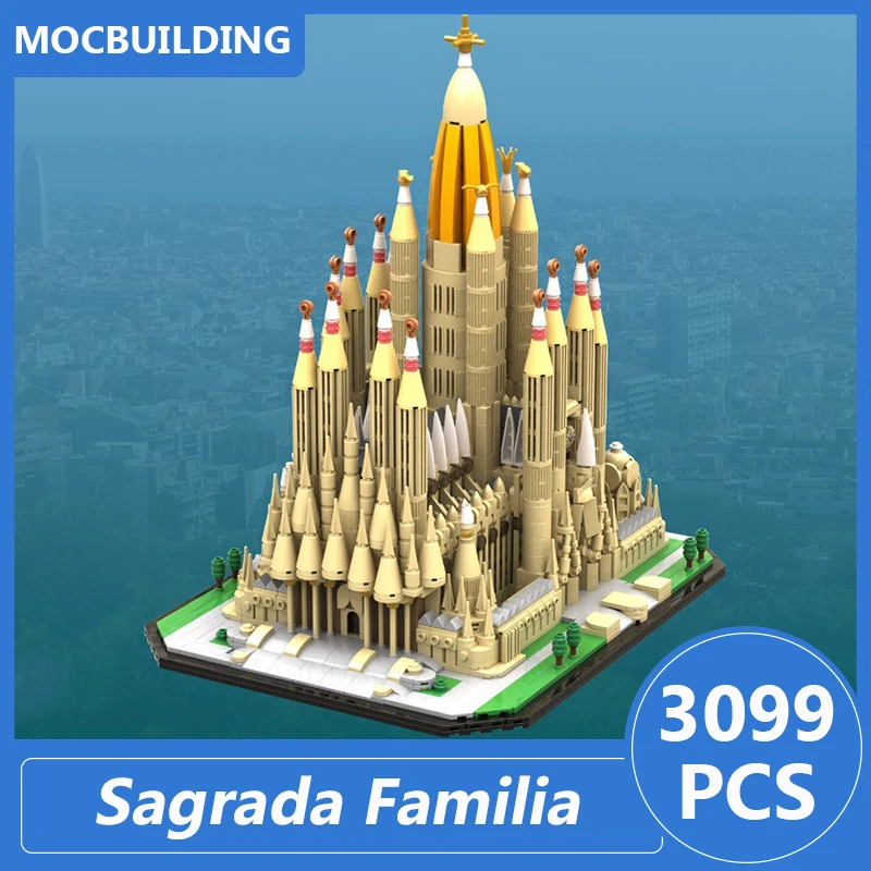 Sagrada Familia Architecture Medium Size Model Moc Building Blocks Diy Assemble Bricks Modern Churches Display Toys Gift 3099PCS