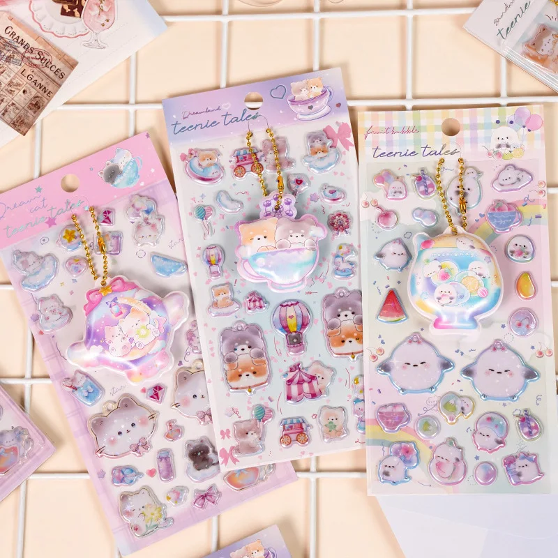 

20 шт./лот Kawaii аниме забавные висячие мультяшные 3D пухлые наклейки DIY журнал канцелярские наклейки милый деко школьные принадлежности подарок