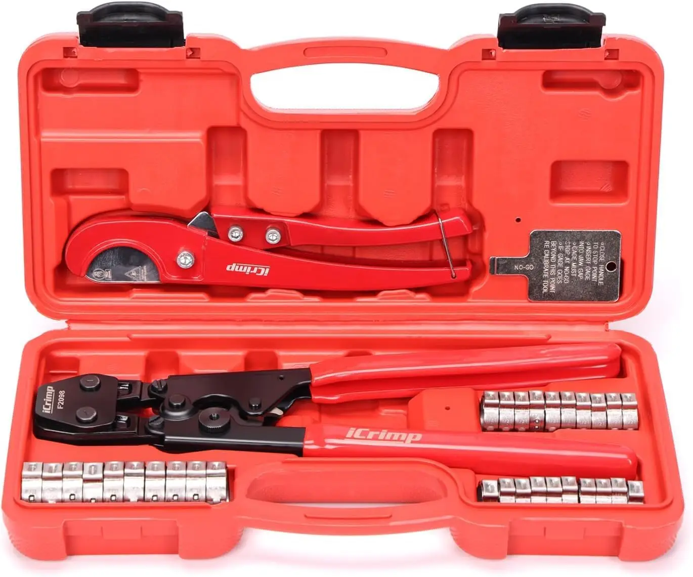 

PEX Pipe Clamp Crimping Tool Kit for Stainless Steel Clamps from 3/8-inch to 1-inch with SS PEX Clamps