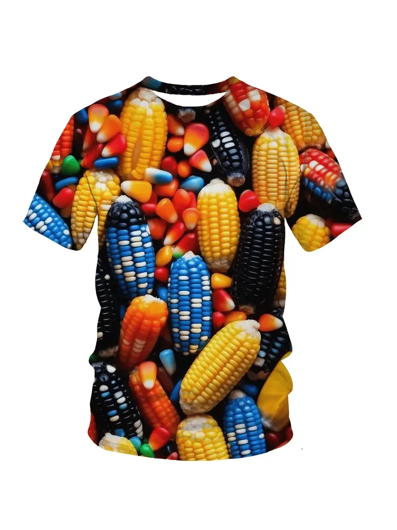 Funny Potato Graphic T-shirts Men/Women Tshirt Sportswear Casual Corn Cob 3D Print Girl Boy Personality Oversized Tee Shirt Top view 4
