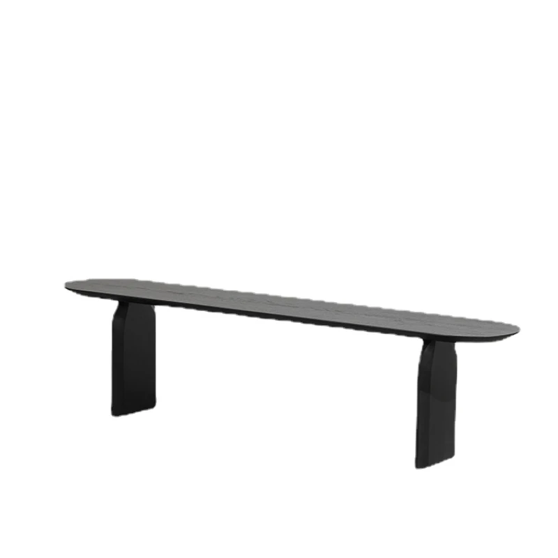 Hxl Light Luxury Oak Black Bench Solid Wood Chair Long a Long Narrow Table Bench