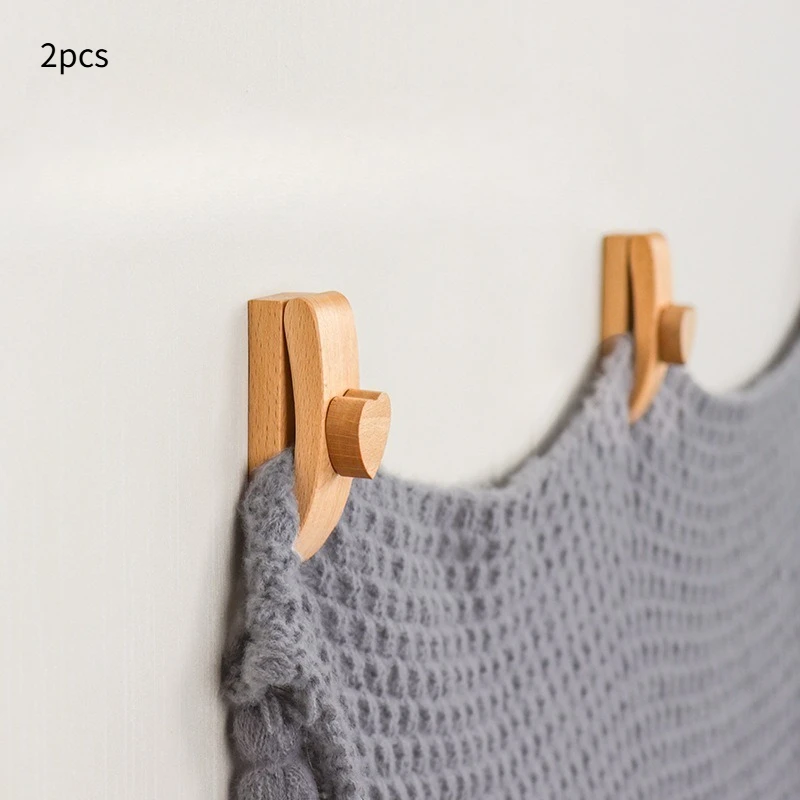 2pcs Blanket Display Clips Wooden Wall Mounted Hanging Hardware for Living Room Bedroom Shop Rug Holder Durable